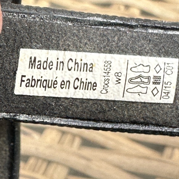 Crocs Sandals Heels Womens 8 Cyprus IV Black Chunky Slide Slip-On Shoes Comfort - Picture 6 of 8